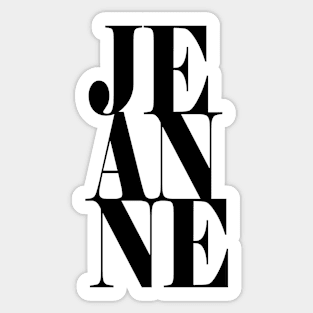 Jeanne Girls Name Bold Font Sticker